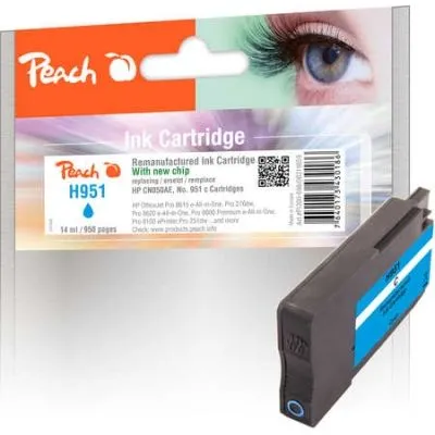 Peach  Tintenpatrone cyan kompatibel zu HP OfficeJet Pro 8600 Premium e-All-in-One