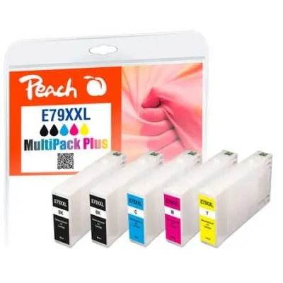 Peach  Spar Pack Plus Tintenpatronen XXL kompatibel zu Epson WorkForce Pro WF-5690 DWF