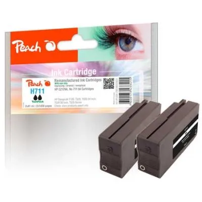 Peach  Doppelpack Tintenpatrone schwarz kompatibel zu HP DesignJet T 120