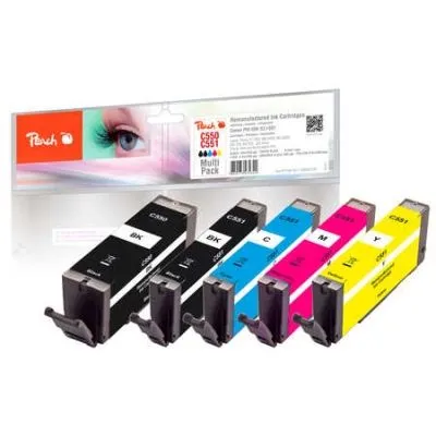 Peach  Spar Pack Tintenpatronen kompatibel zu Canon Pixma MX 725