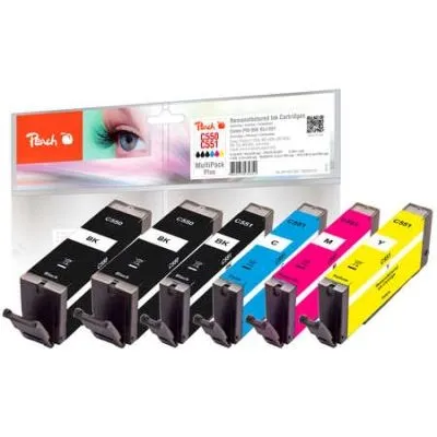 Peach  Spar Pack Plus Tintenpatronen kompatibel zu Canon Pixma MX 725