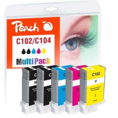 Peach  Spar Pack Tintenpatronen kompatibel zu Canon imagePROGRAF IPF 610 plus