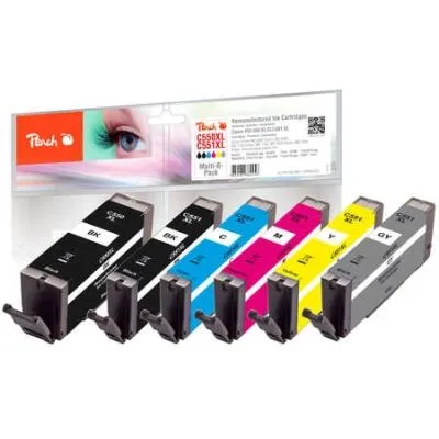 Peach  Spar Pack mit grau Tintenpatronen XL-Ergiebigkeit, kompatibel zu Canon Pixma MX 725