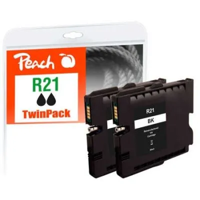 Peach  Doppelpack Tintenpatrone schwarz kompatibel zu Ricoh Aficio GX 3000 s
