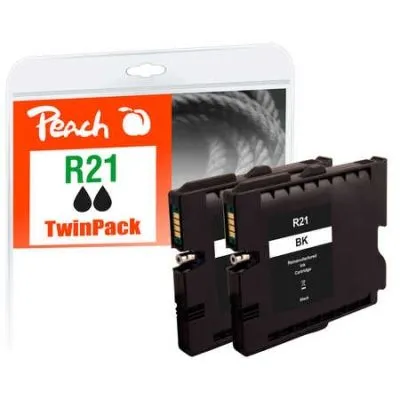 Peach  Doppelpack Tintenpatrone schwarz kompatibel zu Ricoh Aficio GX 3050 sfn