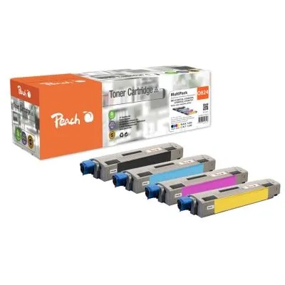 Peach  Spar Pack Tonermodule kompatibel zu OKI C 824 Series