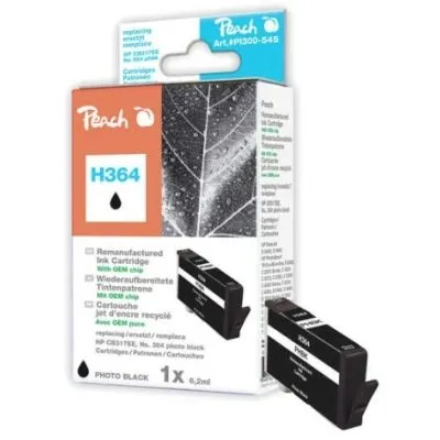 Peach  Tintenpatrone foto schwarz kompatibel zu HP PhotoSmart 7520 e All-in-One