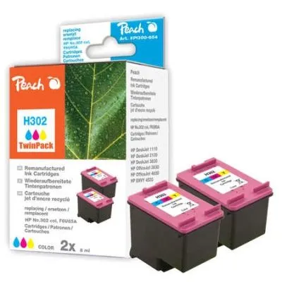 Peach  Doppelpack Druckköpfe color kompatibel zu HP OfficeJet 4654