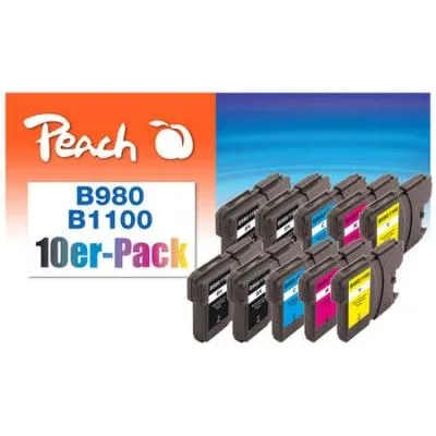 Peach  10er-Pack Tintenpatronen, kompatibel zu Brother DCP-365 CN