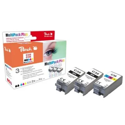 Peach  Spar Pack Plus Tintenpatronen kompatibel zu Canon Pixma IP 100