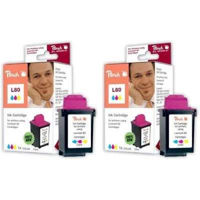 Peach  Doppelpack Tintenpatronen color kompatibel zu Lexmark Optra Color 40 N